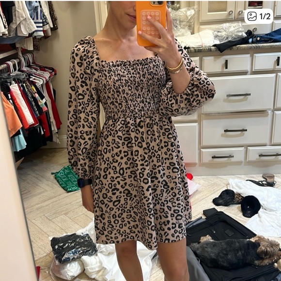 Sanctuary Beige and Black Animal Print Dress - Picture 1 of 2